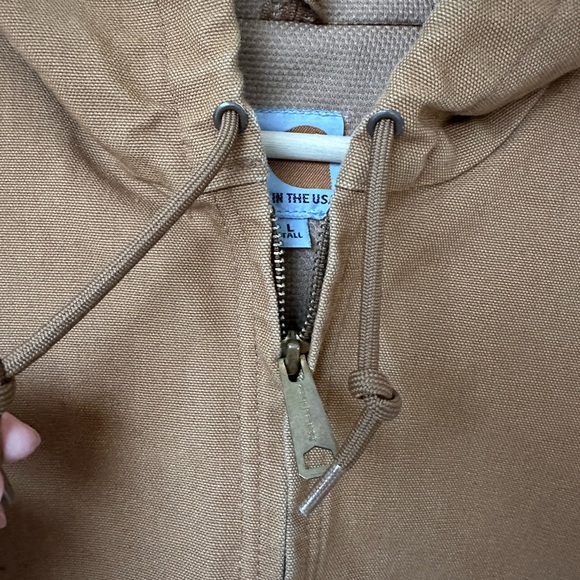 Carhartt Thermal-Lined Duck Active Jacket J131 Made in USA Hooded size L Tall - Picture 9 of 11